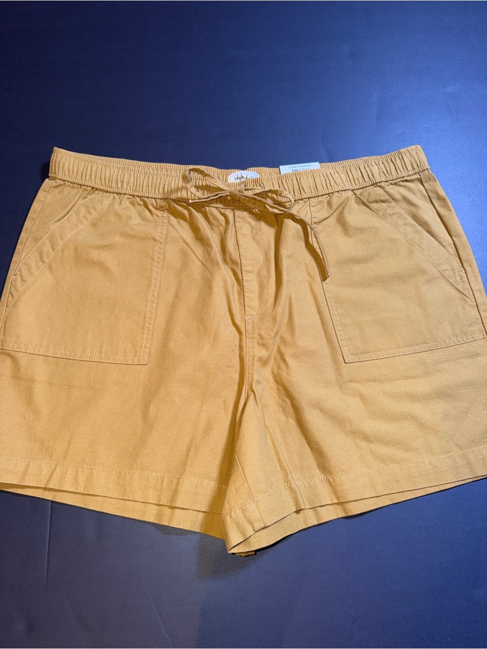 Style & Co. Drawstring Utility Shorts in Mustard Yellow